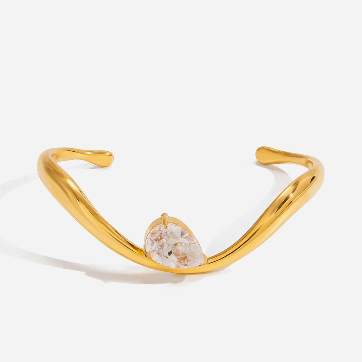 Luminous Crystal Cuff Bracelet