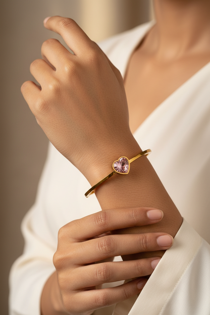 Heart Of Gold Bracelet - Pink ( small size )