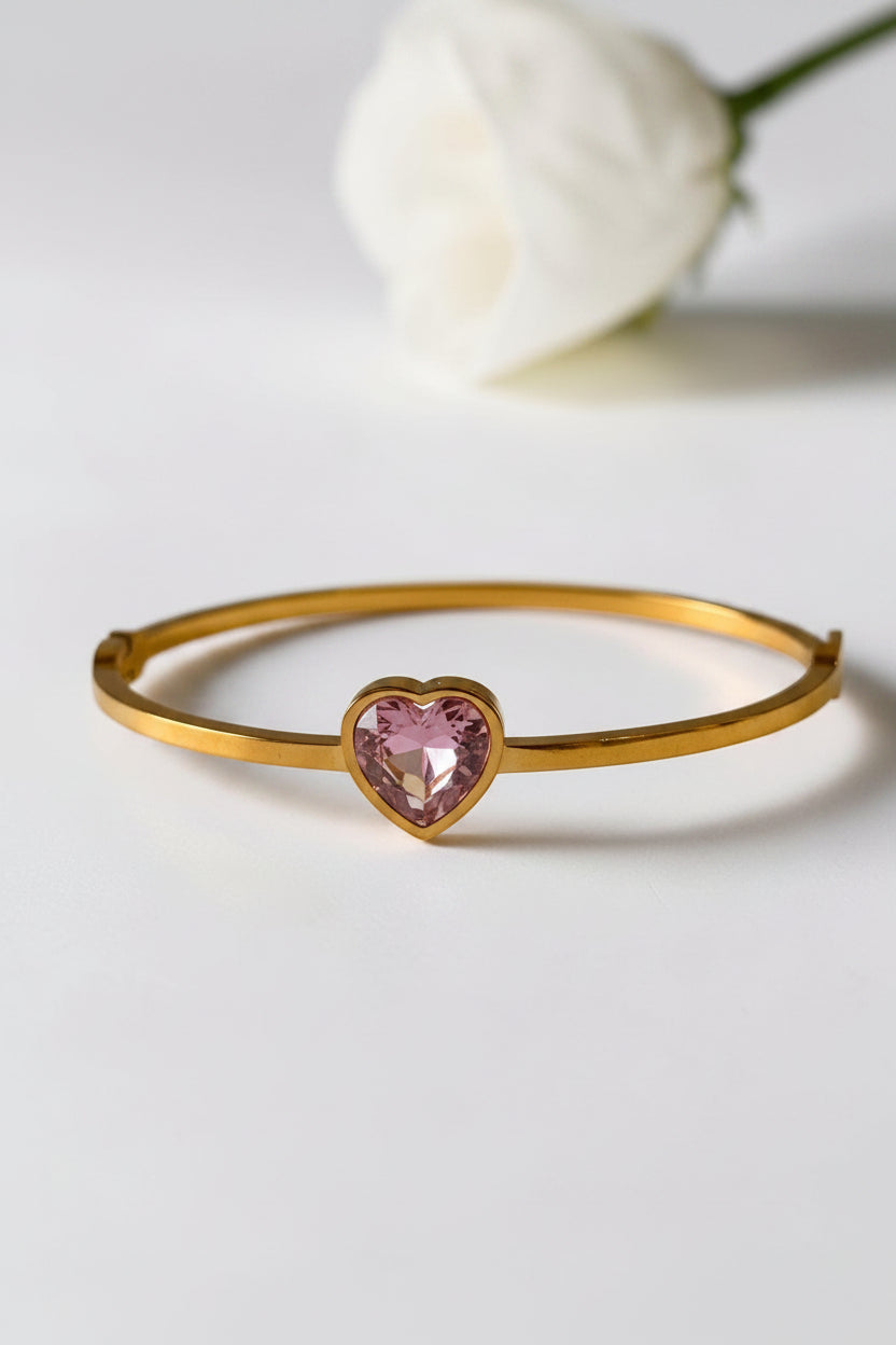 Heart Of Gold Bracelet - Pink ( small size )