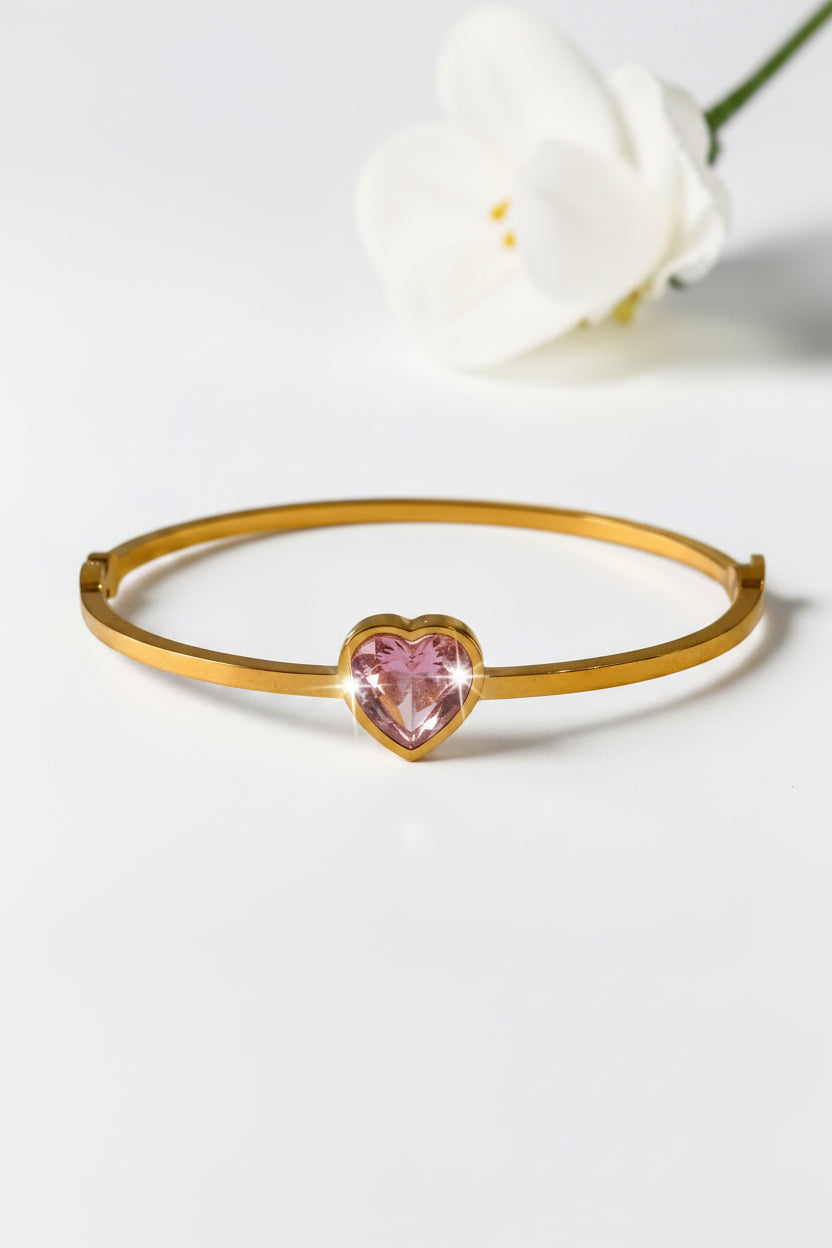 Heart Of Gold Bracelet - Pink ( small size )