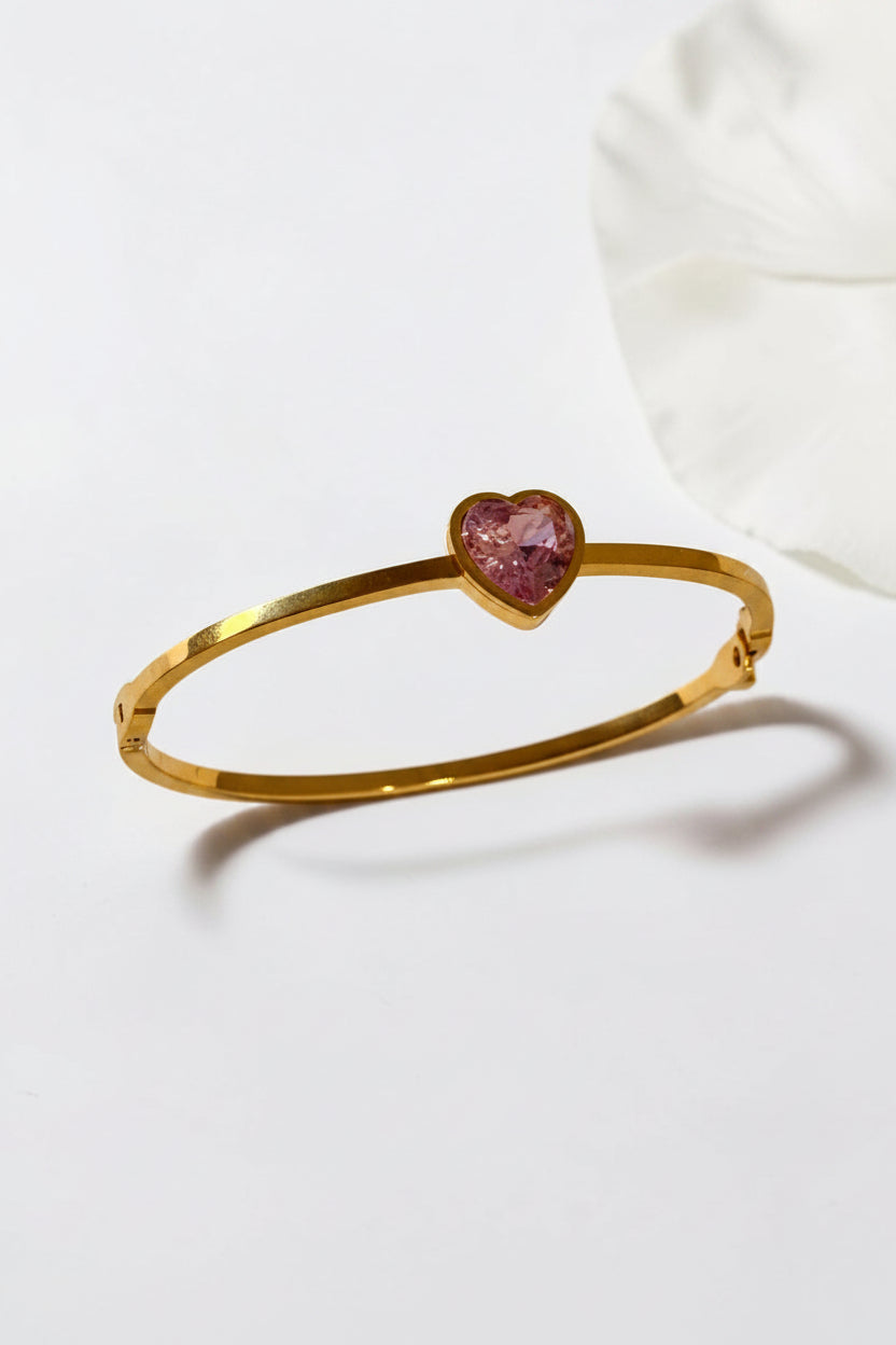 Heart Of Gold Bracelet - Pink ( small size )