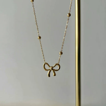 MINIMAL BOW 18K GOLD PLATED NECKLACE