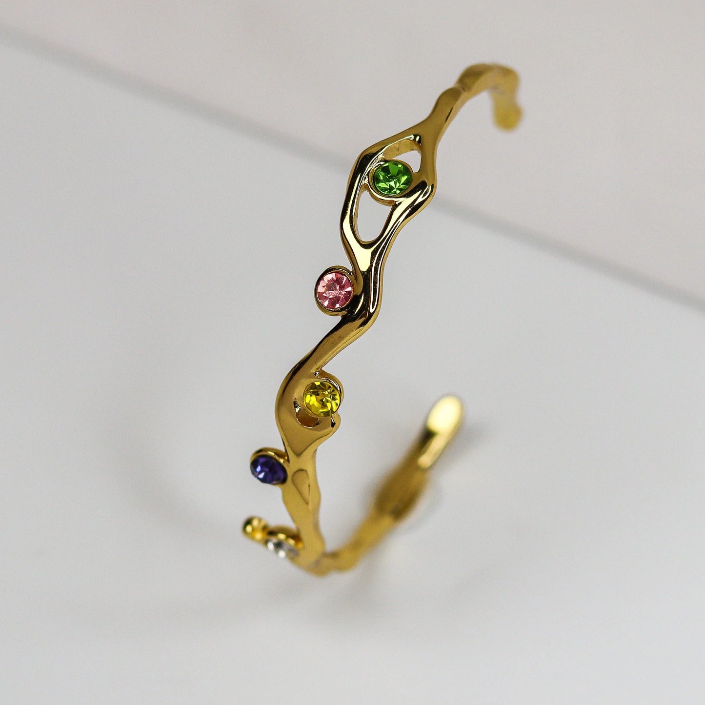 MULTI-STONE CUFF ADJUSTABLE BRACELET