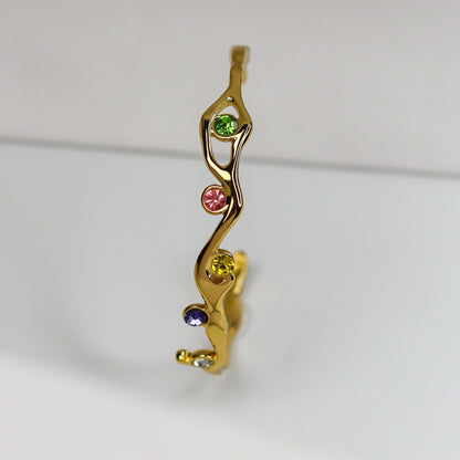 MULTI-STONE CUFF ADJUSTABLE BRACELET