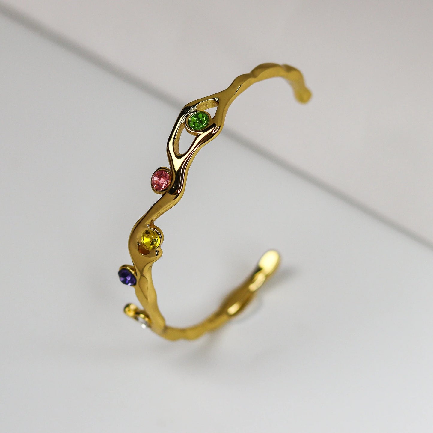 MULTI-STONE CUFF ADJUSTABLE BRACELET