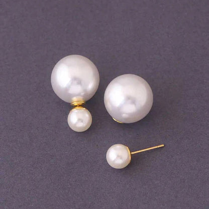 Double Pearl Stud Earrings
