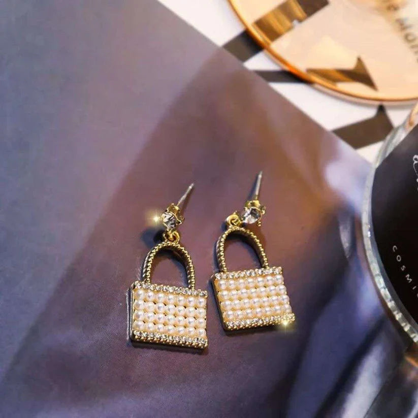 White Pearl Clutch Earrings