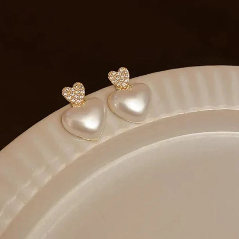 Bling Bloom Heart Earrings