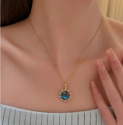 Dreamy Universe Stainless Steel Blue Necklace