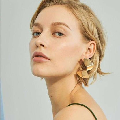 Swirl Golden Statement Earrings