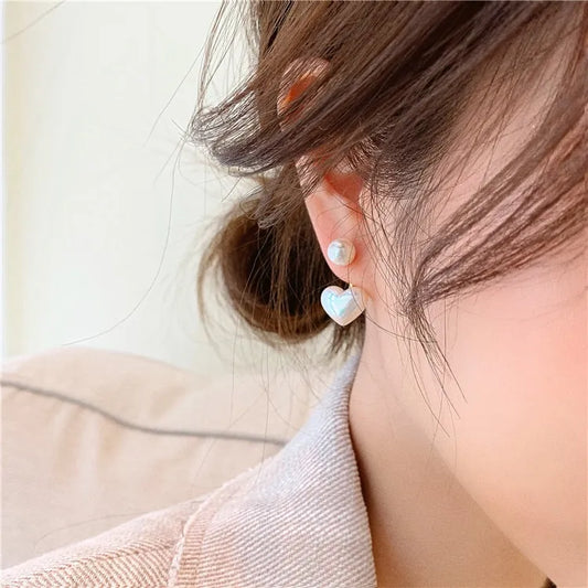 Pearl Heart Beautiful Drop Earrings