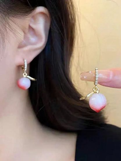 Peach Drop Earrings